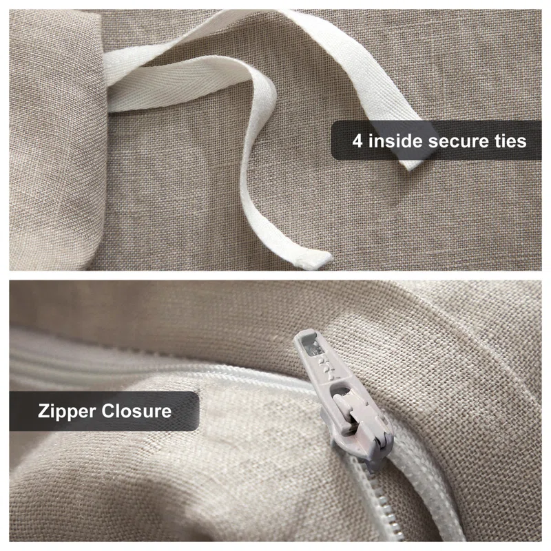 Linen Duvet Cover zipper