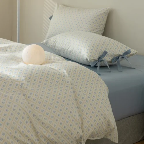 100% Pure Cotton Blue Floral Duvet Cover Set