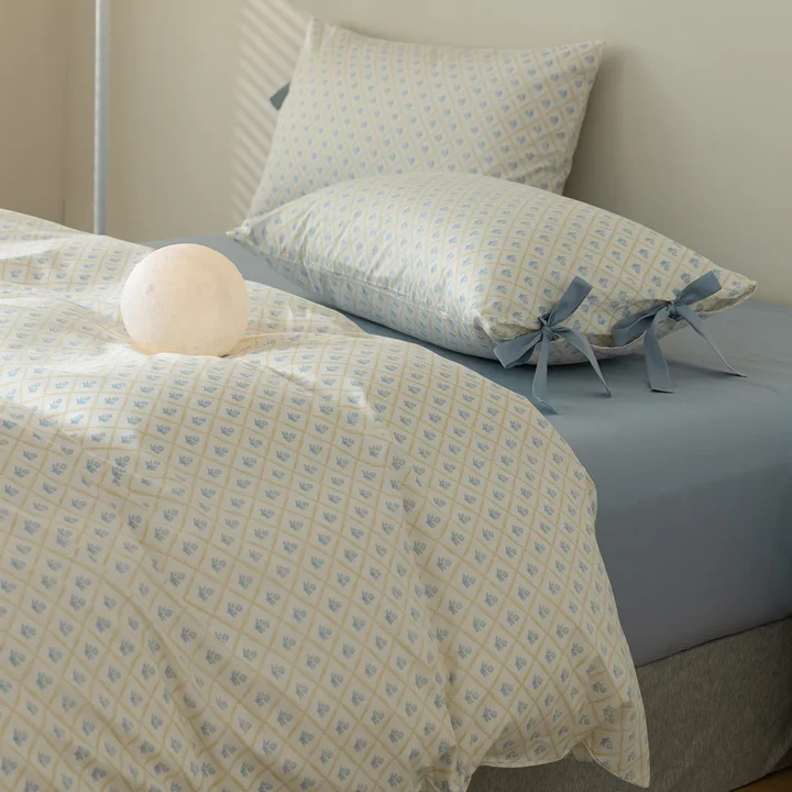 100% Pure Cotton Blue Floral Duvet Cover Set