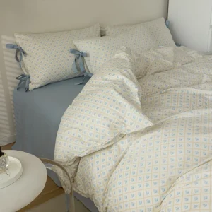 Cotton Blue Floral Duvet Cover Set for bedroom