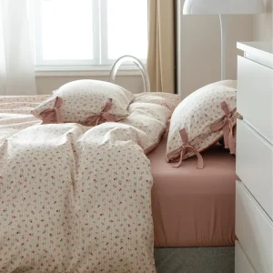 buy 100% pure cotton duvet pink color set