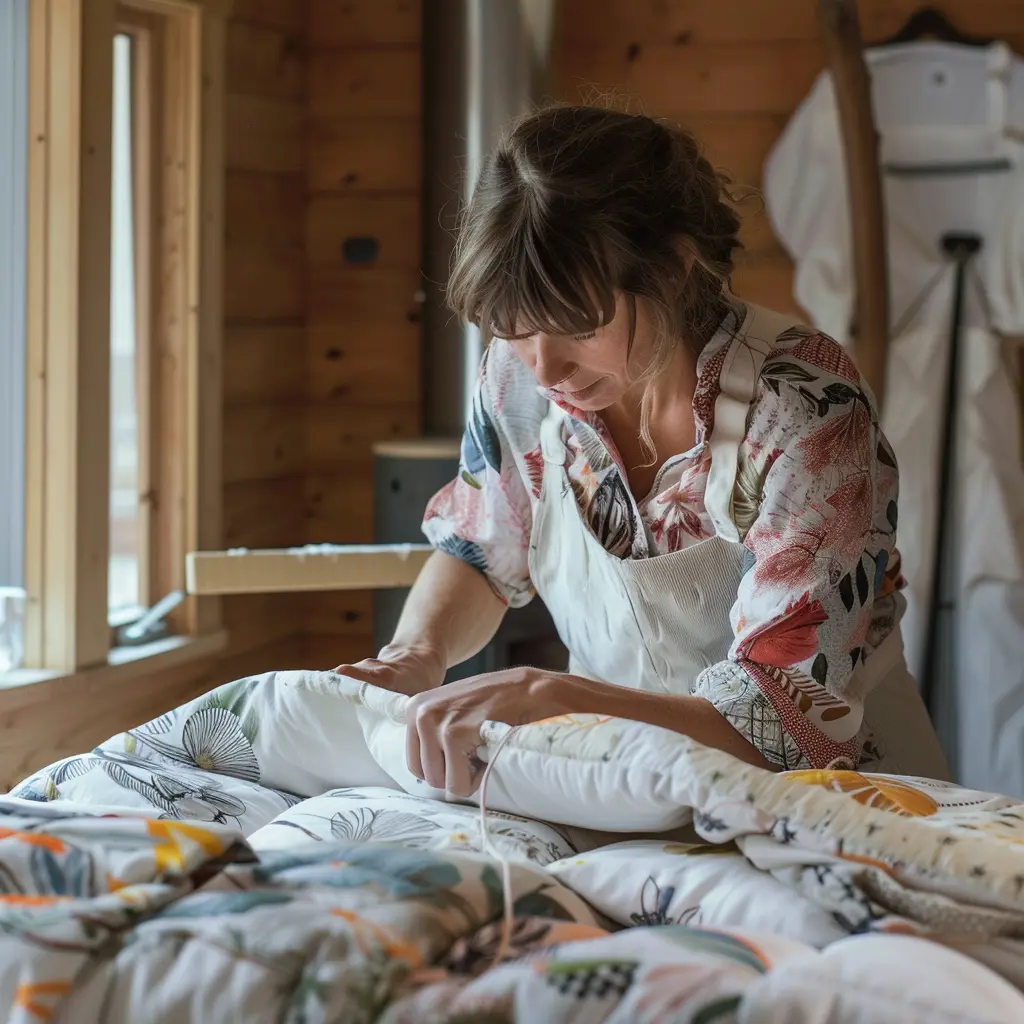 eiderdown-duvet-by-women-in-icelandic-store