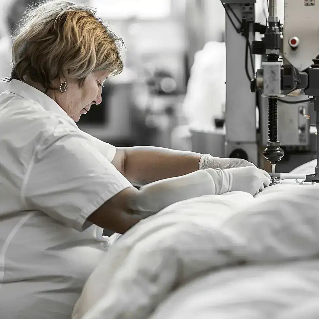 eiderdown baby comforter by hand